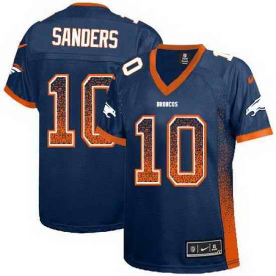 Nike Broncos #10 Emmanuel Sanders Blue Alternate Womens Stitched NFL Elite Drift Fashion Jersey